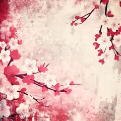 cherry abstract floral background with natural grunge textures
