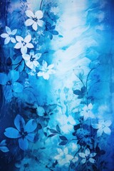 Fototapeta na wymiar cobalt abstract floral background with natural grunge textures