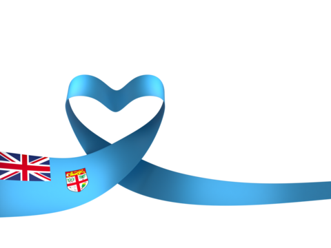 Fiji flag element design national independence day banner ribbon png