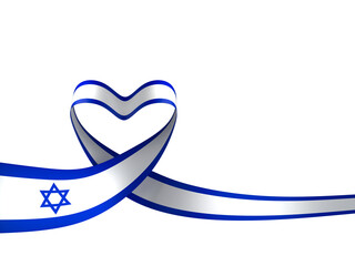 Israel flag element design national independence day banner ribbon png
