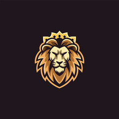 King lion head mascot clip art logo