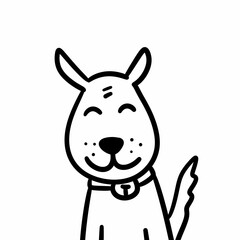 cartoon dog waving with hand drawn style, illustration