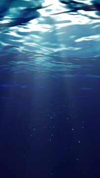 Sea Blue Underwater Bubble Background Loop with sun rays