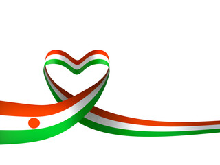 Niger flag element design national independence day banner ribbon png
