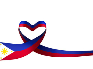 Philippines flag element design national independence day banner ribbon png
