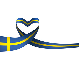 Sweden flag element design national independence day banner ribbon png
