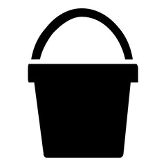 bucket icon, vector illustration, simple design, best used for web, banner or presentation - obrazy, fototapety, plakaty