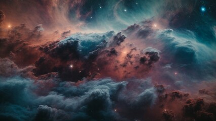 Fototapeta na wymiar Nebula, space, clouds, illustration