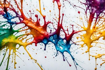 abstract watercolor background, multicolor paint splashes