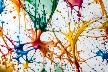 color burst, colorful splashes on white background 
