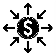 Cash Flow Icon, Money, Currency Flow, Inflow Outflow, Business Economy Activity