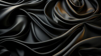 Elegant black silk or satin texture abstract background