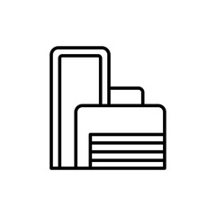 Modern building outline icons, minimalist vector illustration ,simple transparent graphic element .Isolated on white background