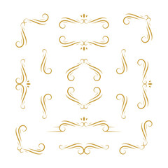 wedding curve complex ornament design collection set