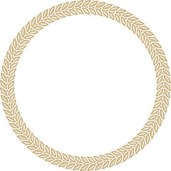 Vector gold round Yakut ornament. Endless circle, border, frame of the northern peoples of the Far East.