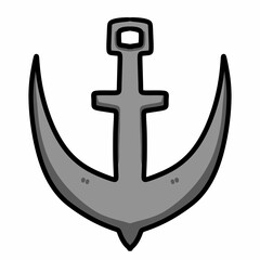 anchor icon on white background, cartoon illustration