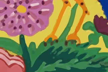 Watercolors and various flowers, marine creatures, and animals are beautiful