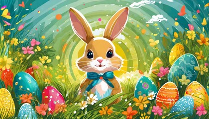 Bunny Easter Day background