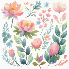 Spring pastel Blooming floral
