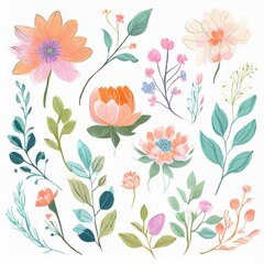Spring pastel Blooming floral