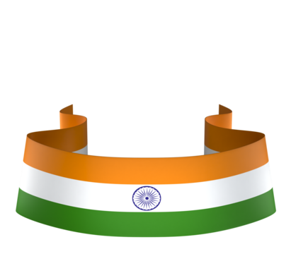 India flag element design national independence day banner ribbon png
