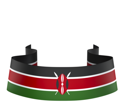 Kenya flag element design national independence day banner ribbon png
