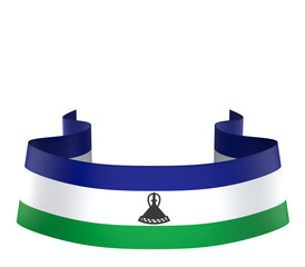Lesotho flag element design national independence day banner ribbon png
