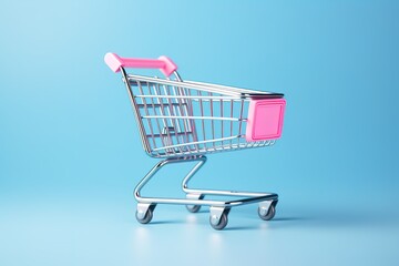 Shopping theme with shopping basket, realistic, modern