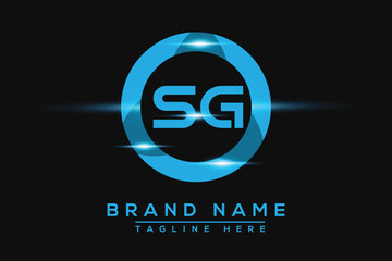 SG Blue logo Design. Vector logo design for business.