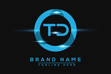 TD Blue logo Design. Vector logo design for business.