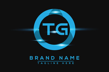 TG Blue logo Design. Vector logo design for business.