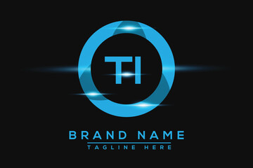 TI Blue logo Design. Vector logo design for business.