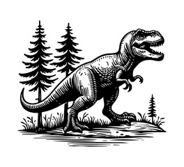 trex hand drawn vector illustration graphic asset