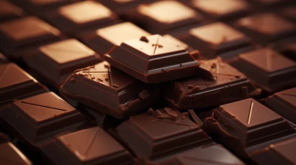 Foto op Aluminium Dark chocolate-flavored snack chocolate © azlani art