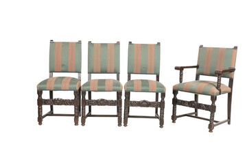 4 chairs on transparent background 