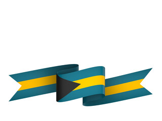 The Bahamas flag element design national independence day banner ribbon png

