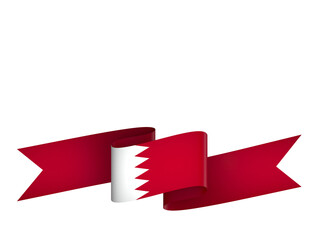 Bahrain flag element design national independence day banner ribbon png
