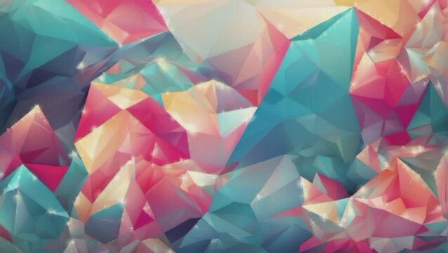 Abstract and colorful 3d polygonal with twinkles