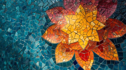 abstract colorful background with mosaic square plate puzzles. wallpaper background. 16:9