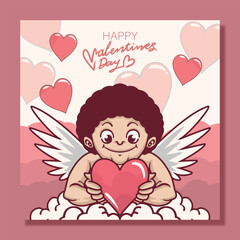 hand drawn valentine's day background illustration vector