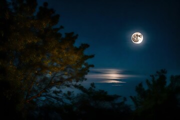 Naklejka na ściany i meble moon over the forest