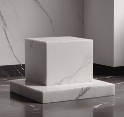 3d render of a modern marble podium