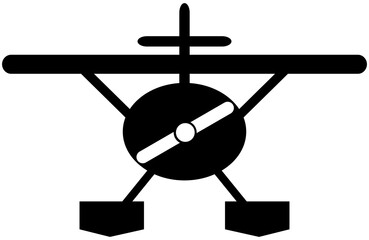 A PNG symbol with transparent background, from a series of outdoor lifestyle and camping graphics.   bush plane