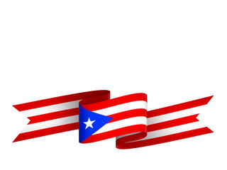Puerto Rico flag element design national independence day banner ribbon png
