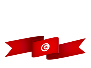 Tunisia flag element design national independence day banner ribbon png

