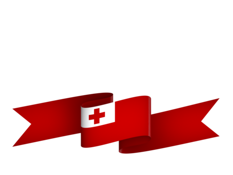 Tonga flag element design national independence day banner ribbon png