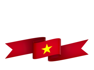 Vietnam flag element design national independence day banner ribbon png
