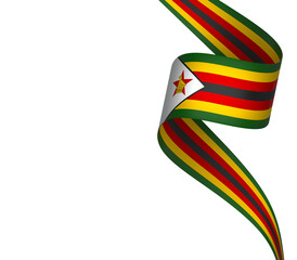 Zimbabwe flag element design national independence day banner ribbon png
