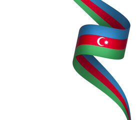 Azerbaijan flag element design national independence day banner ribbon png
