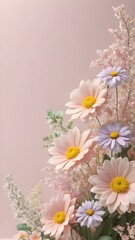 Pastel color flowers